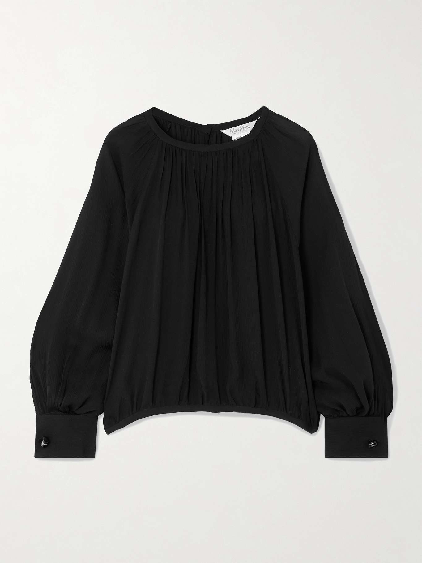 Narvel plissé-silk blouse - 1