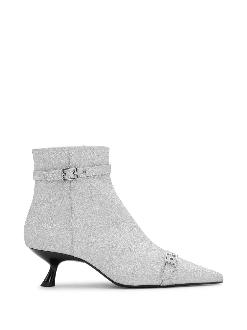 eyelet-detail glitter ankle boots - 2