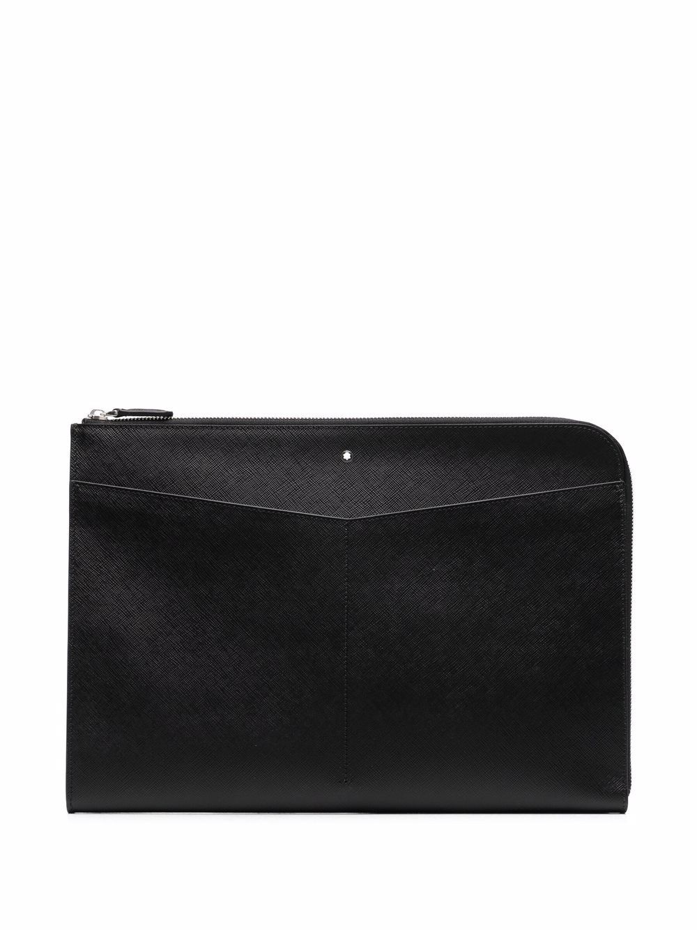 grained leather laptop bag - 1