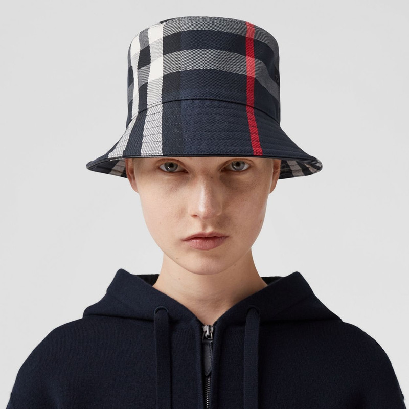 Burberry Exaggerated Check Cotton Bucket Hat outlook