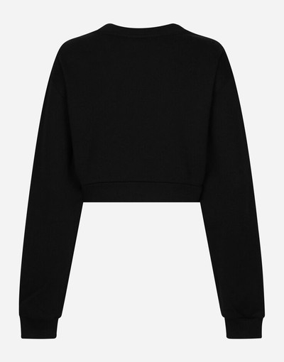 Dolce & Gabbana Cropped jersey sweatshirt with DG logo patch outlook