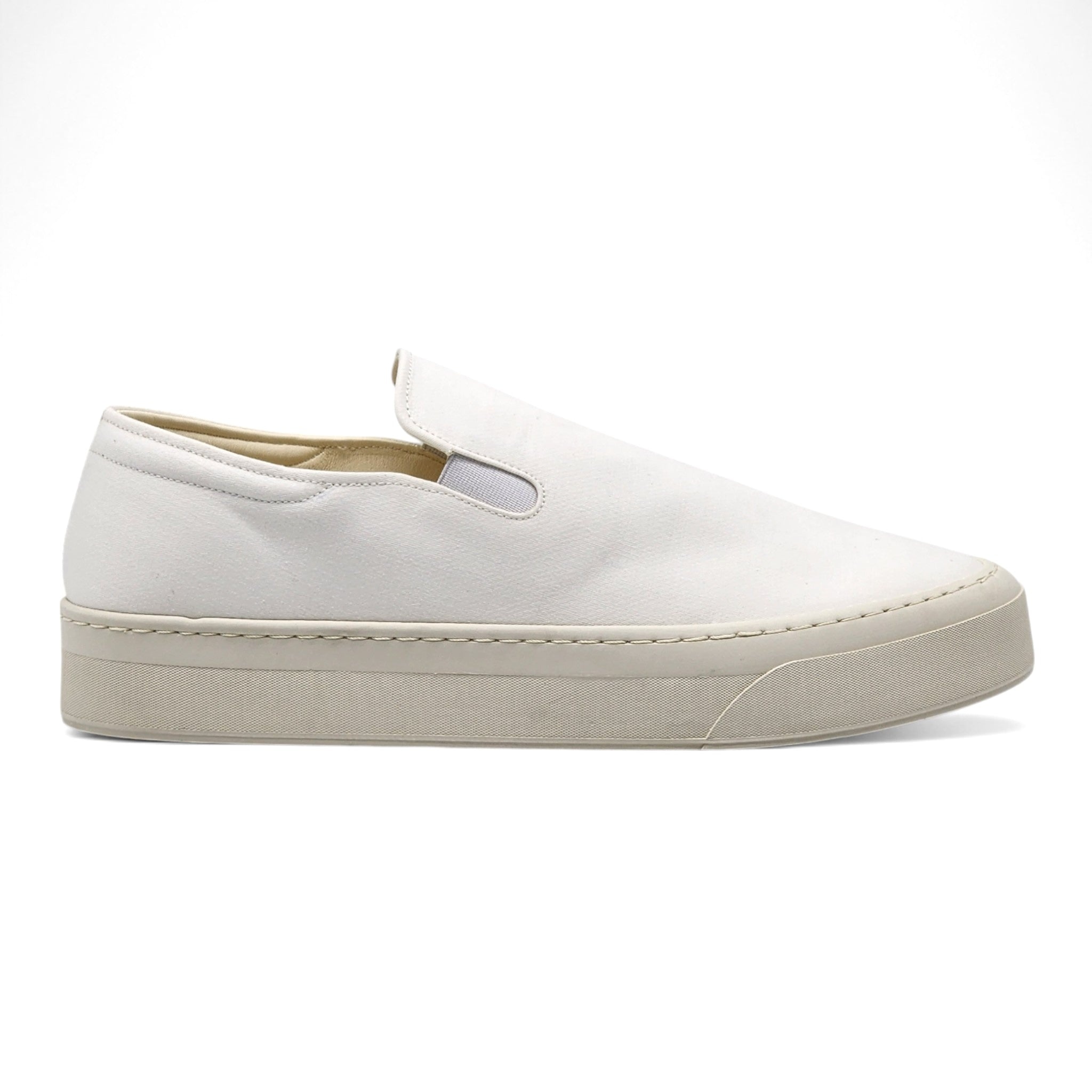The Row Marie H Slip-On Sneakers - Canvas - White 37.5 - 2