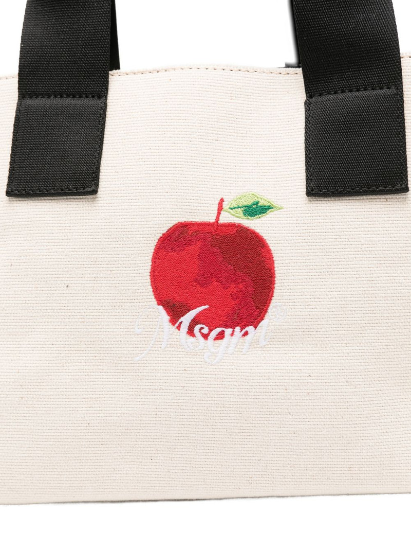 small apple embroidered tote bag 4