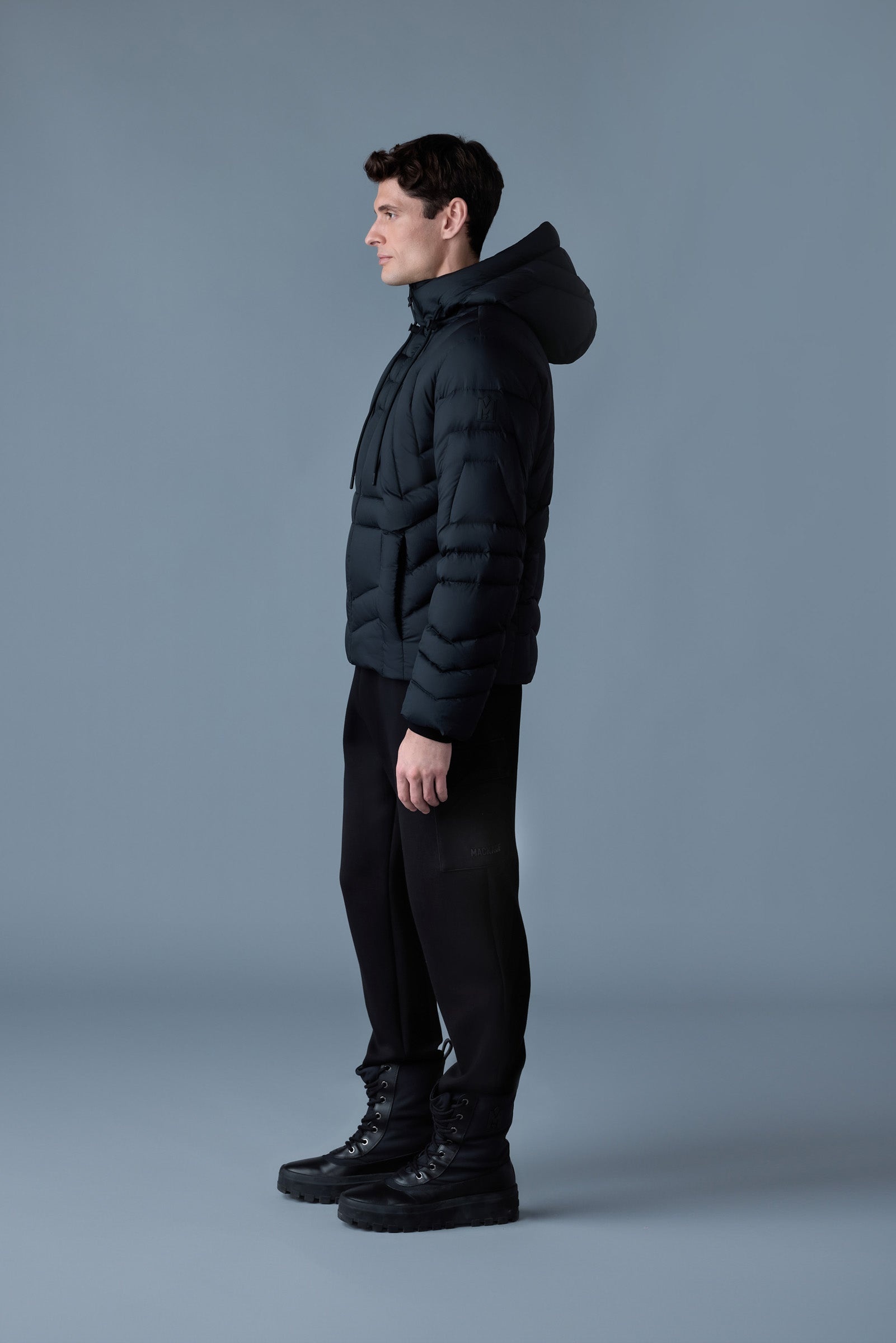 LUKE Softwash Geometrical channel quilt down jacket - 3