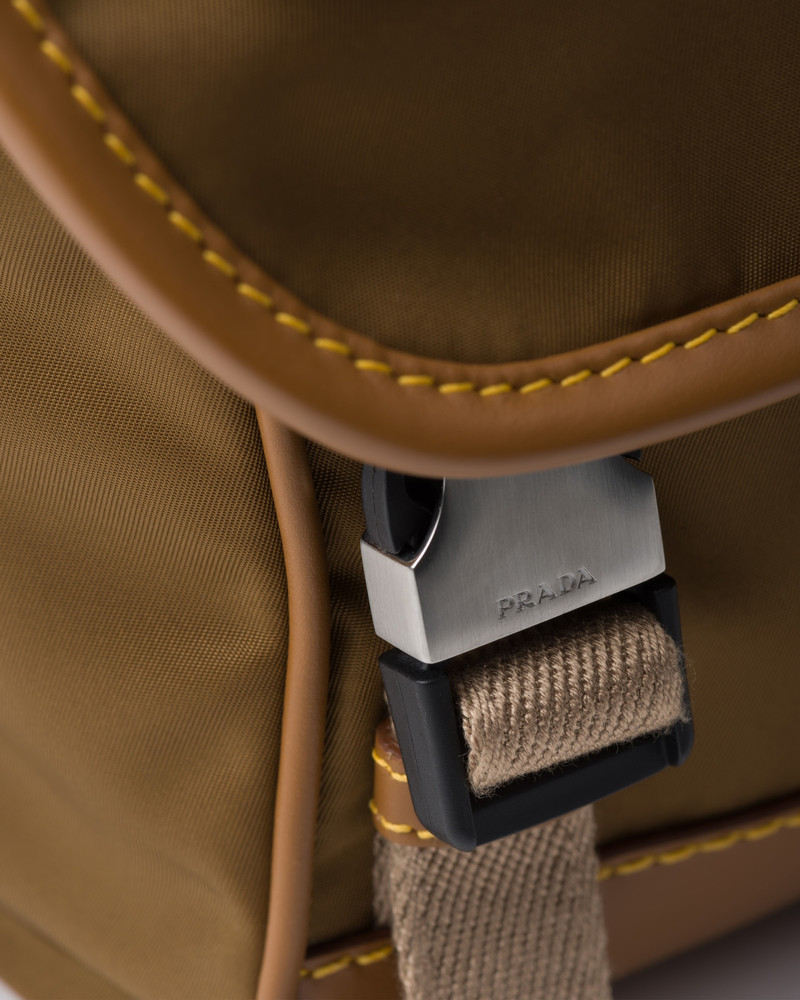 Re-Nylon and leather shoulder bag 5