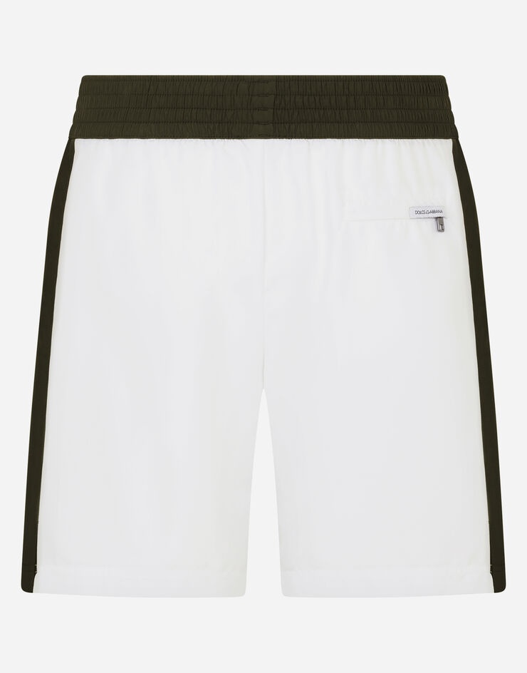 Two-tone mid-length swim trunks with DG patch - 3