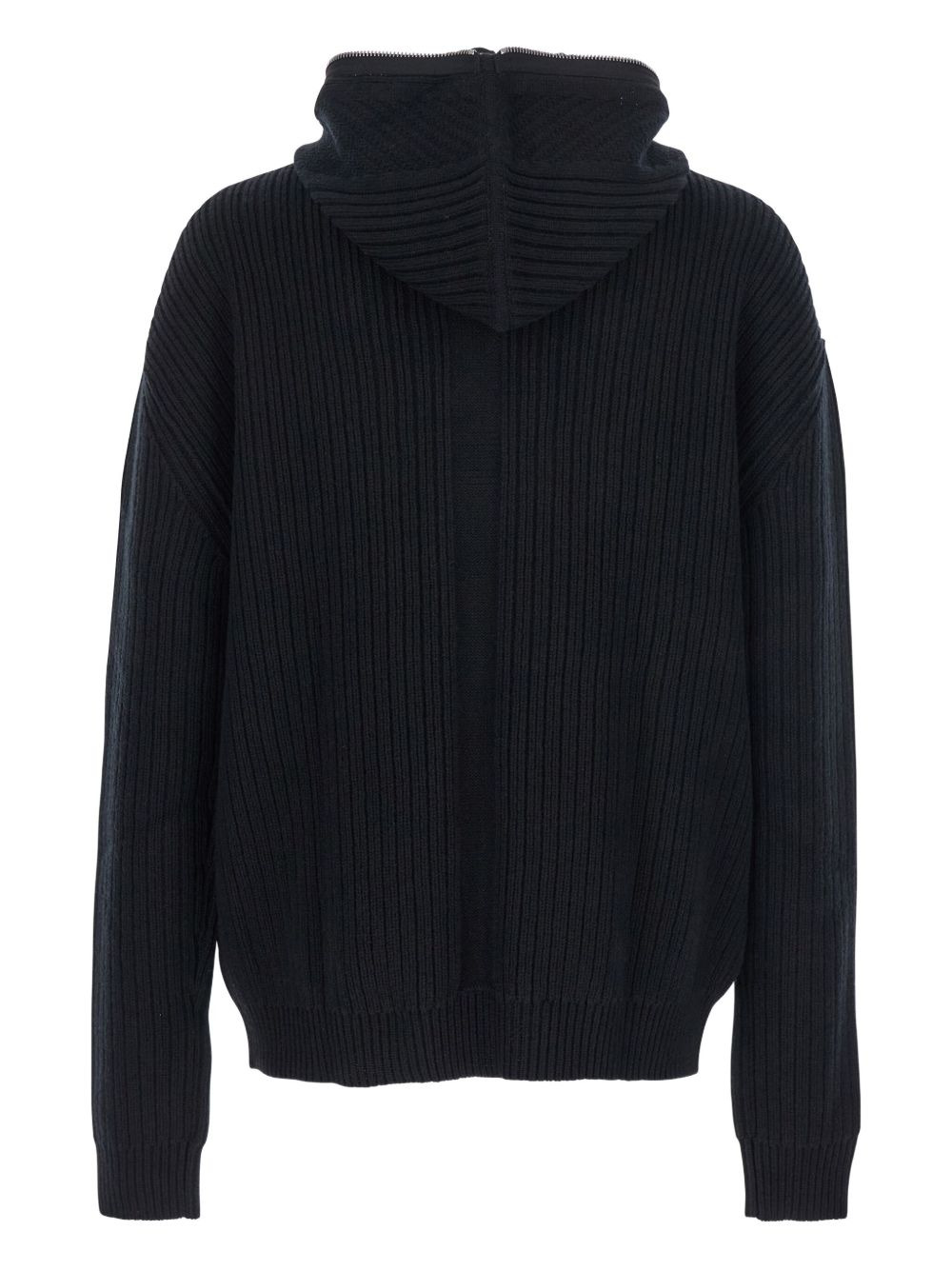 ribbed zip-front hoodie - 2