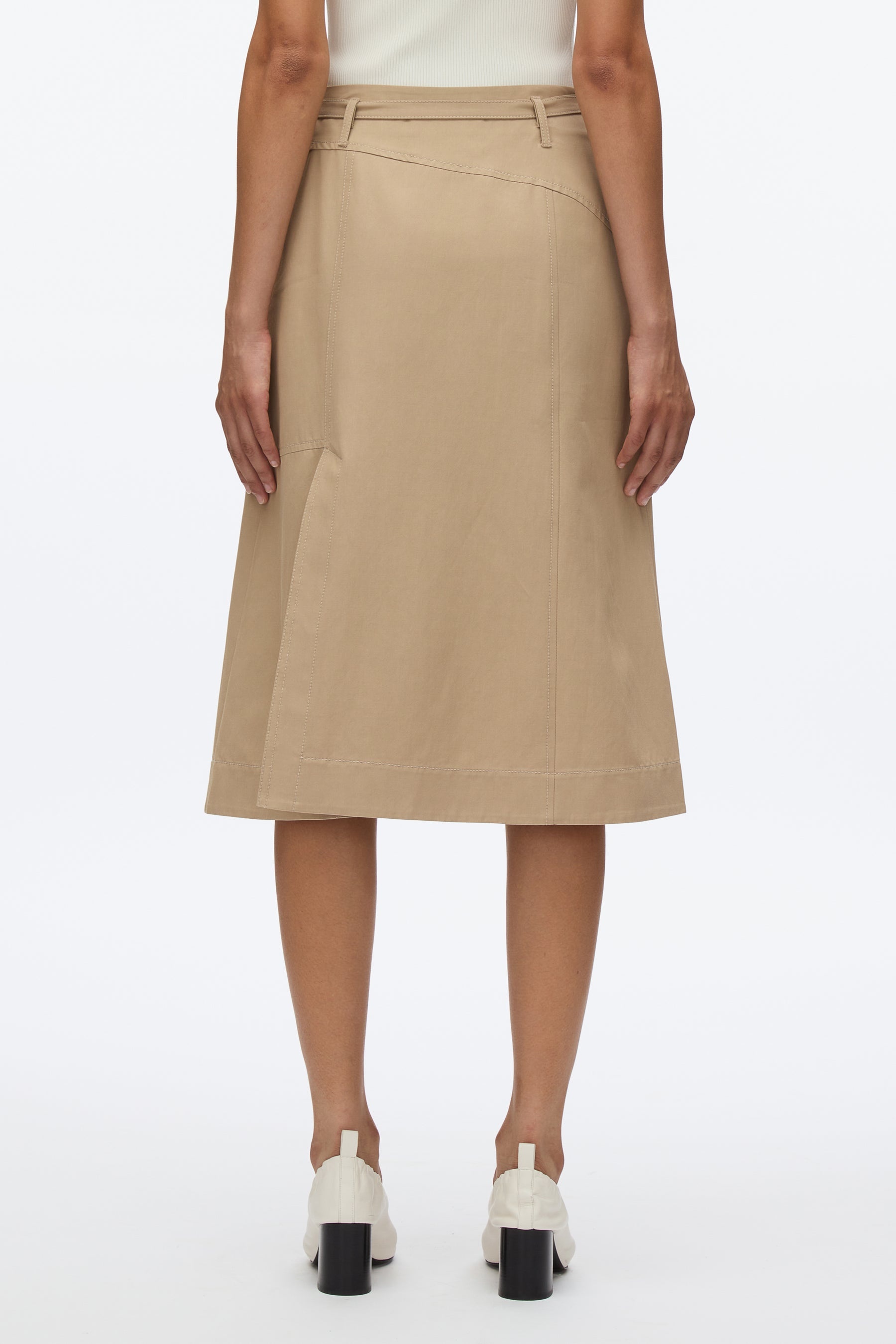 Utility Skirt with Zip Chiffon Godet - 4