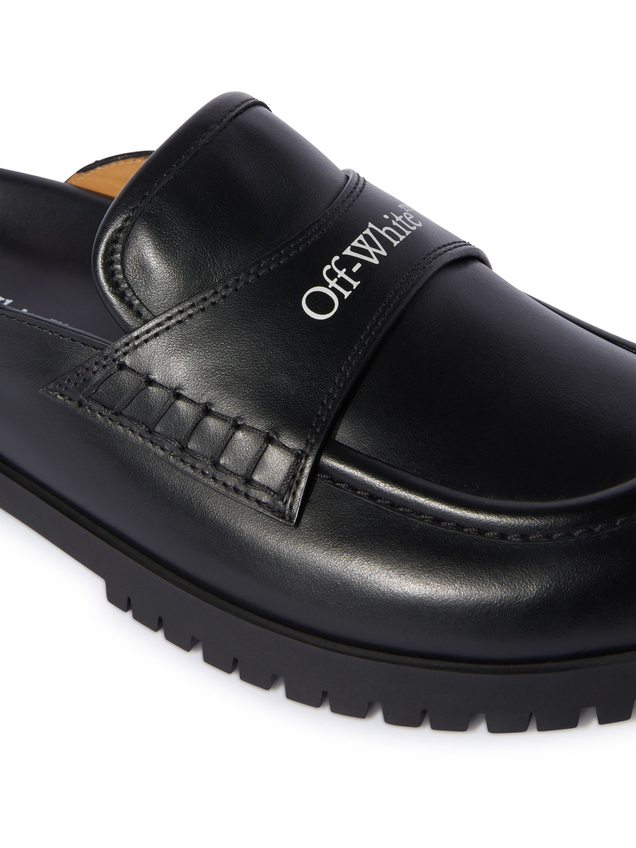 Black Leather O Slip-on Loafer - 6