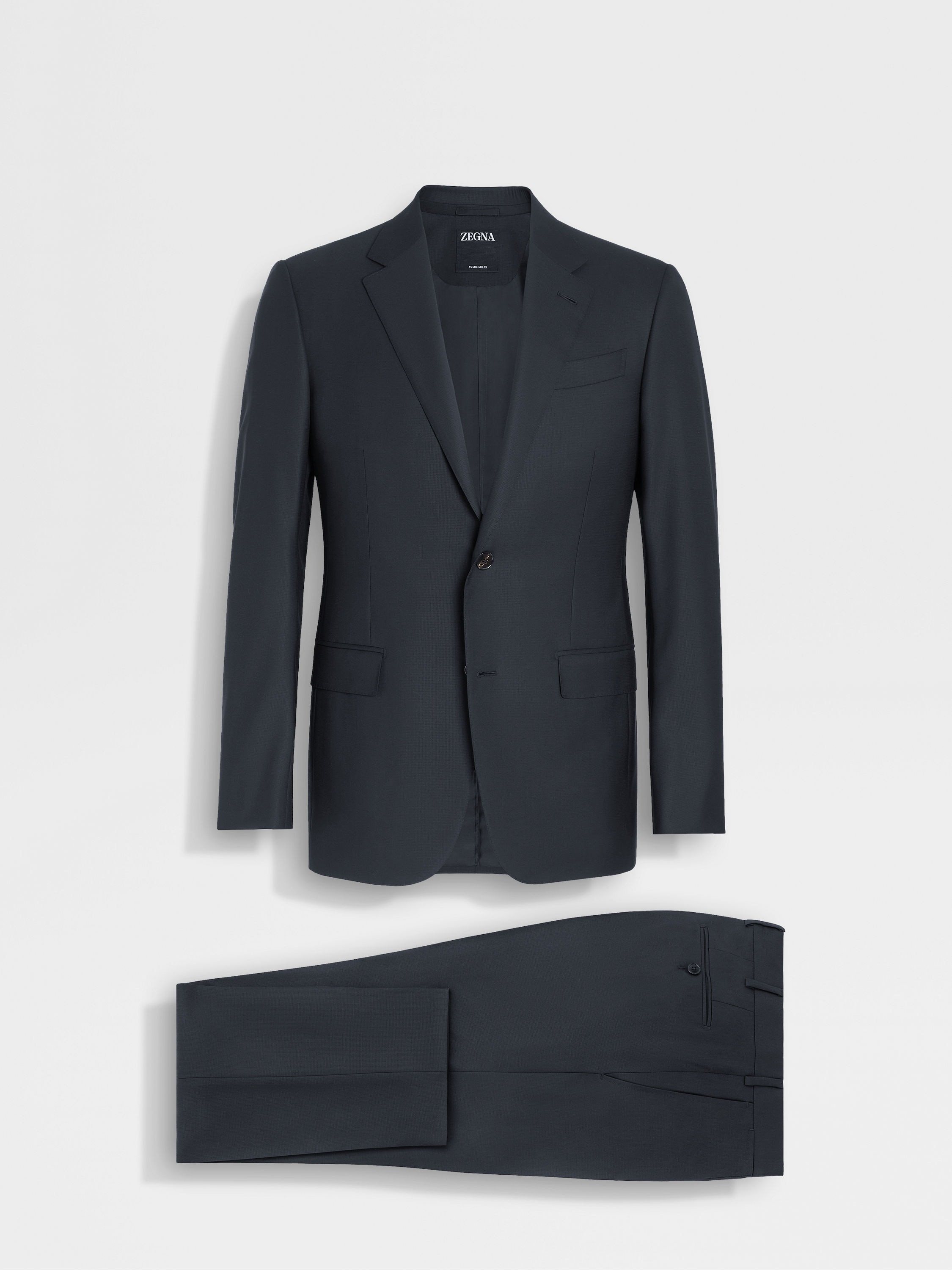 NAVY BLUE 15MILMIL15 WOOL SUIT - 1