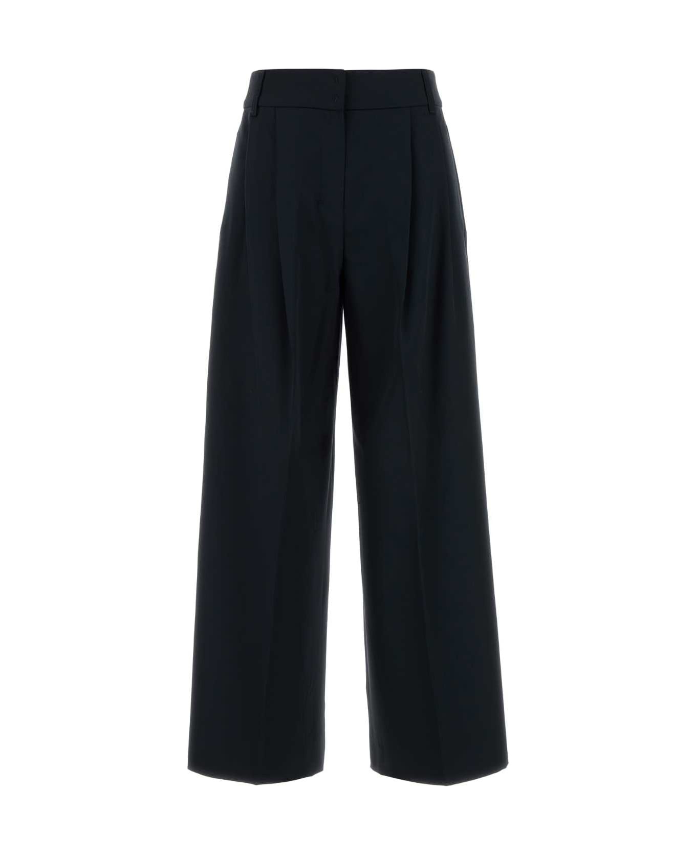 パンツ S MAX MARA MIDNIGHT WOOL NICHOLS PALAZZO PANT S Max Mara Midnight Wool Nichols Palazzo Pant | italist