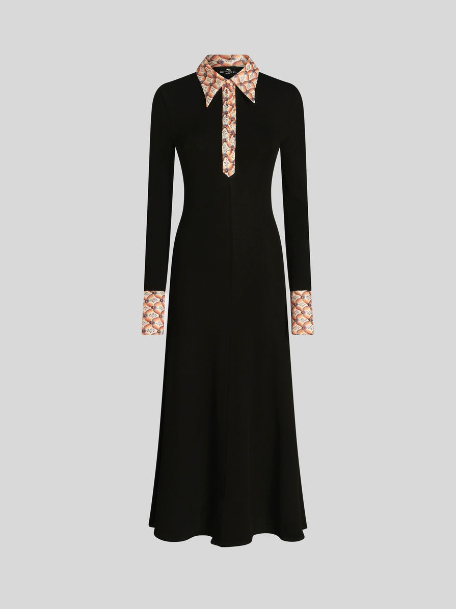 SHIRT DRESS WITH FLORAL EDGING - 1
