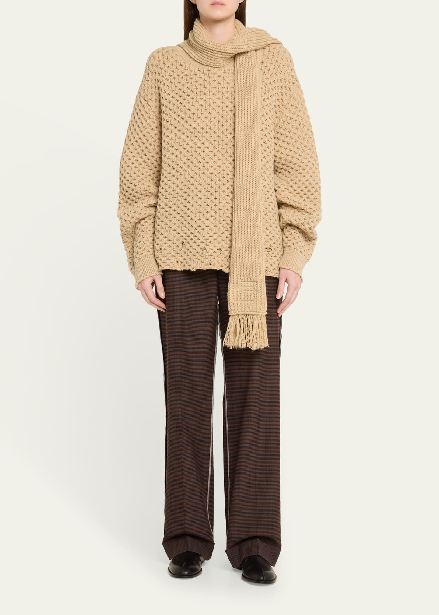Cuffed Plaid Pants - 2