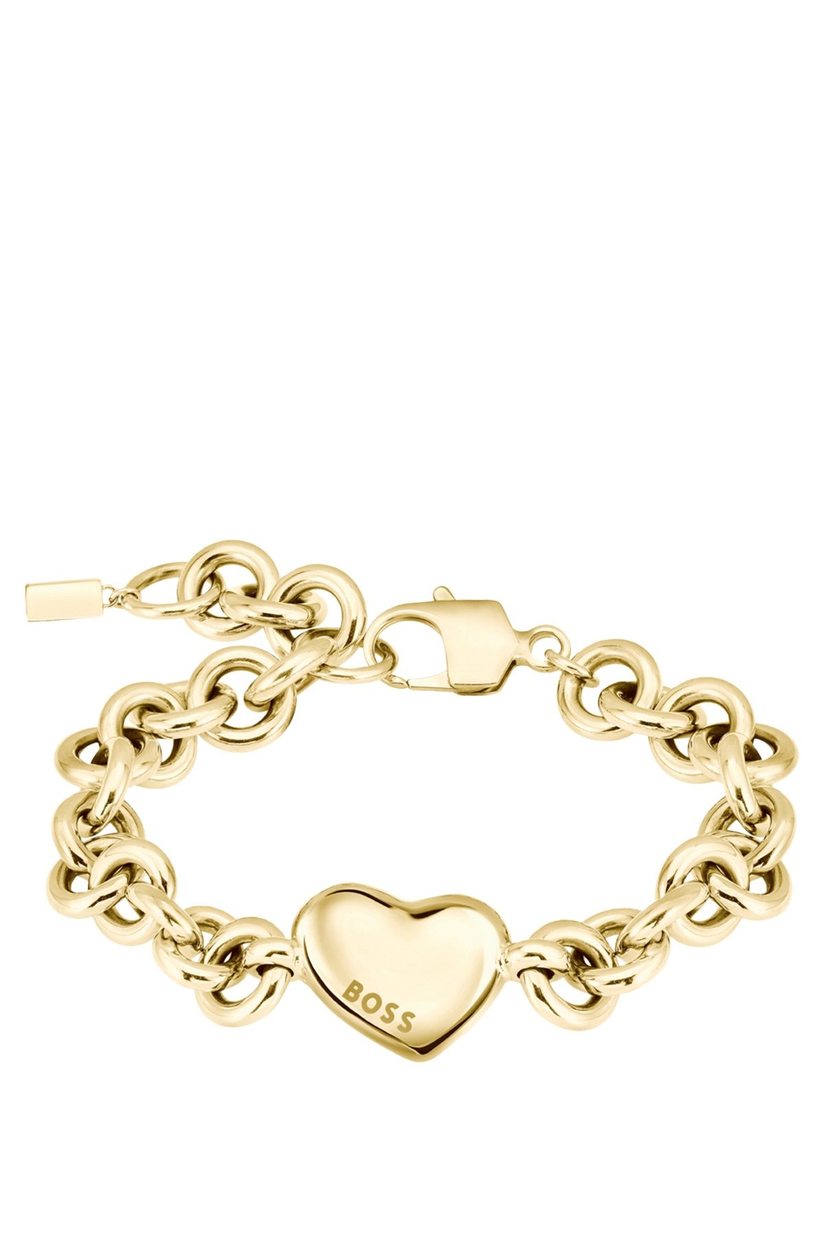 GOLD-TONE CHAIN BRACELET WITH HEART CHARM - 2