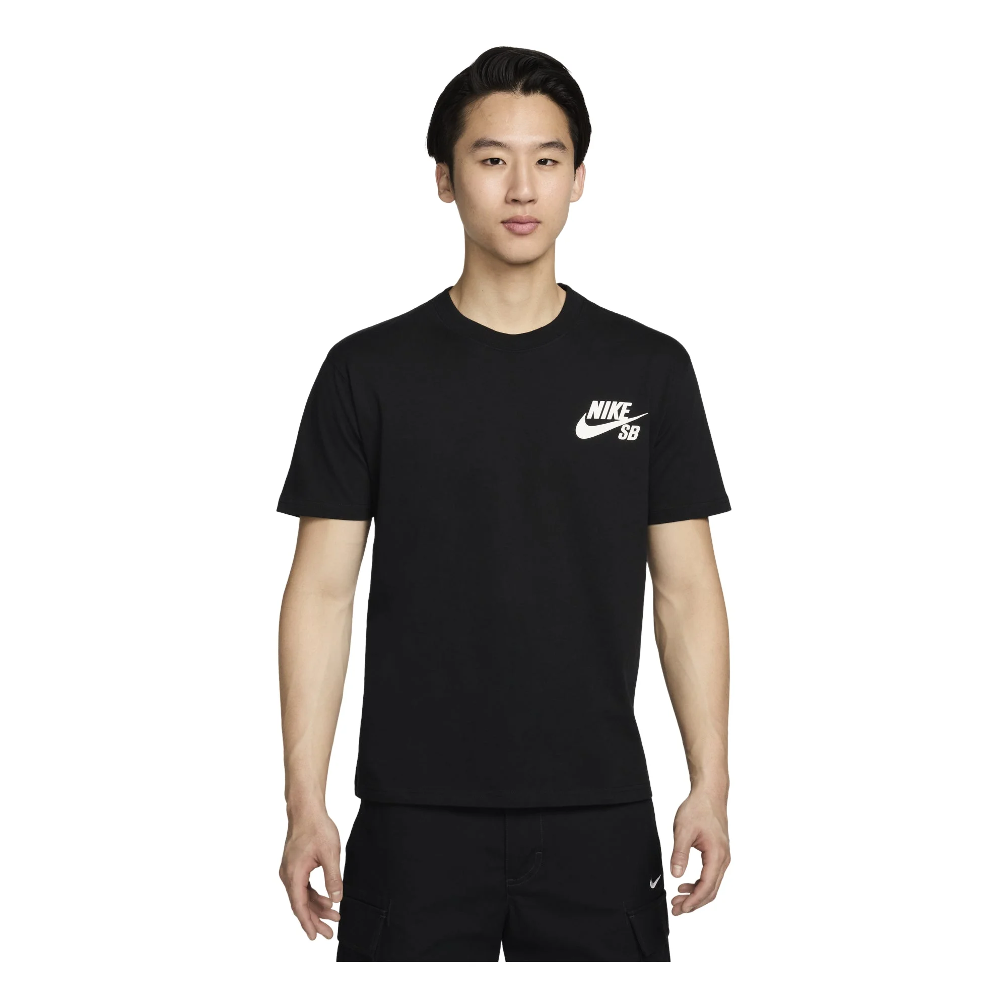 Men's Nike SB Logo Printing Sports Skateboard Short Sleeve Black T-Shirt DC7818-010 - 1