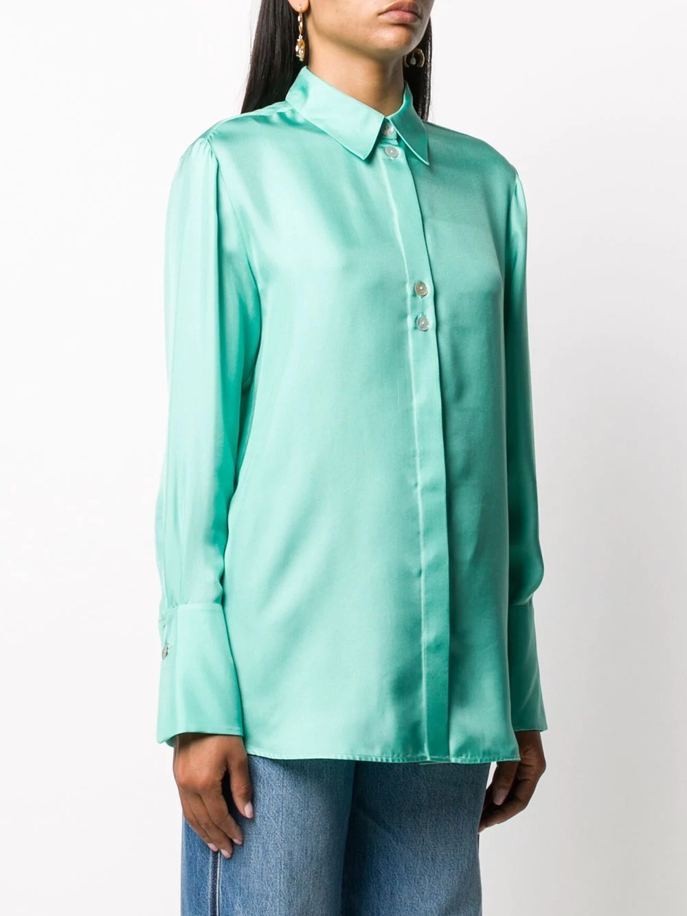 silk-twill loose-fit shirt - 3