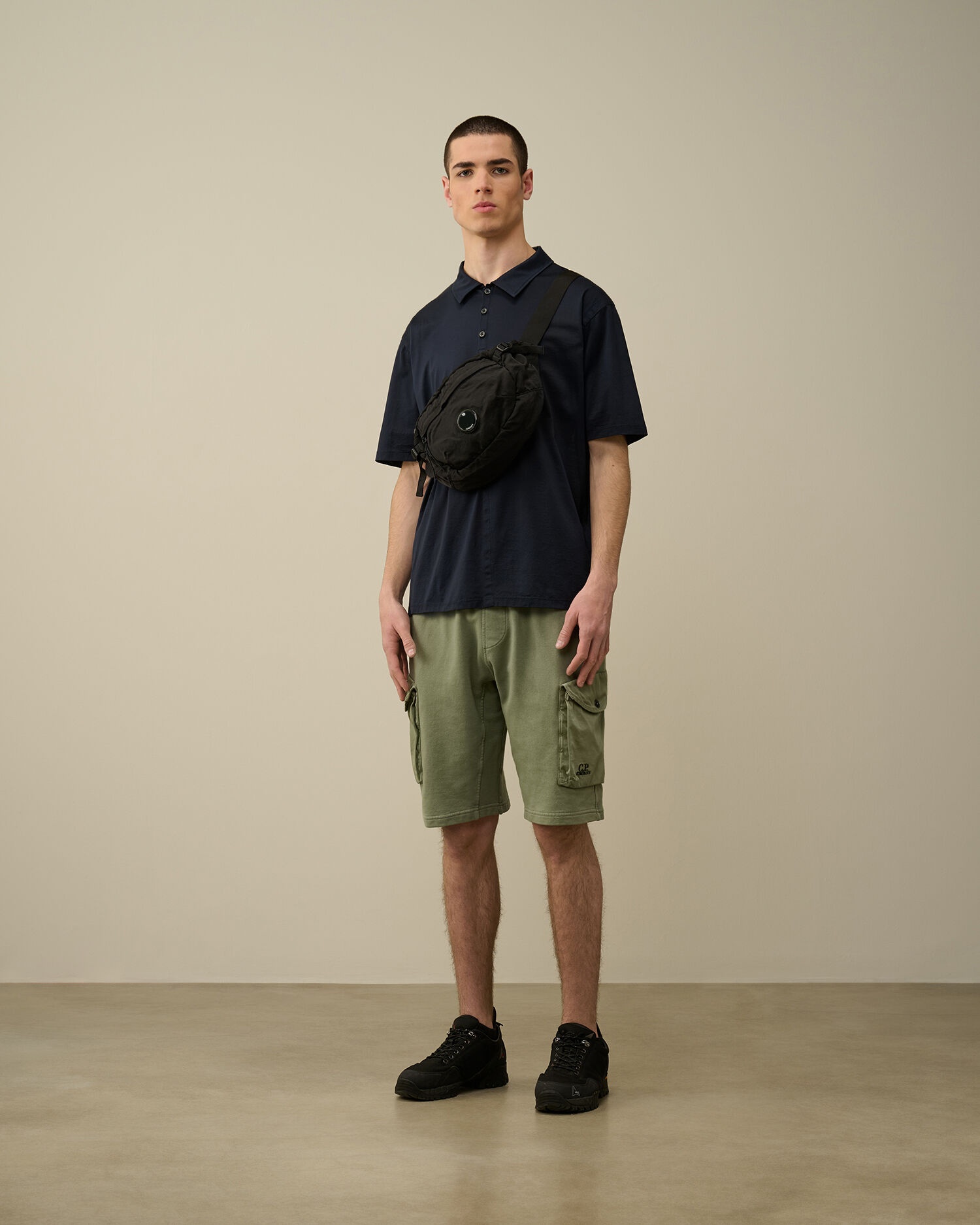 Cp Company Stretch Twill Cargo Shorts In Navy