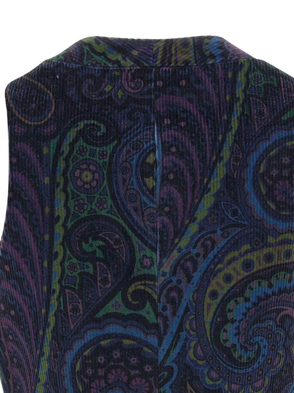 paisley-print corduroy vest - 4