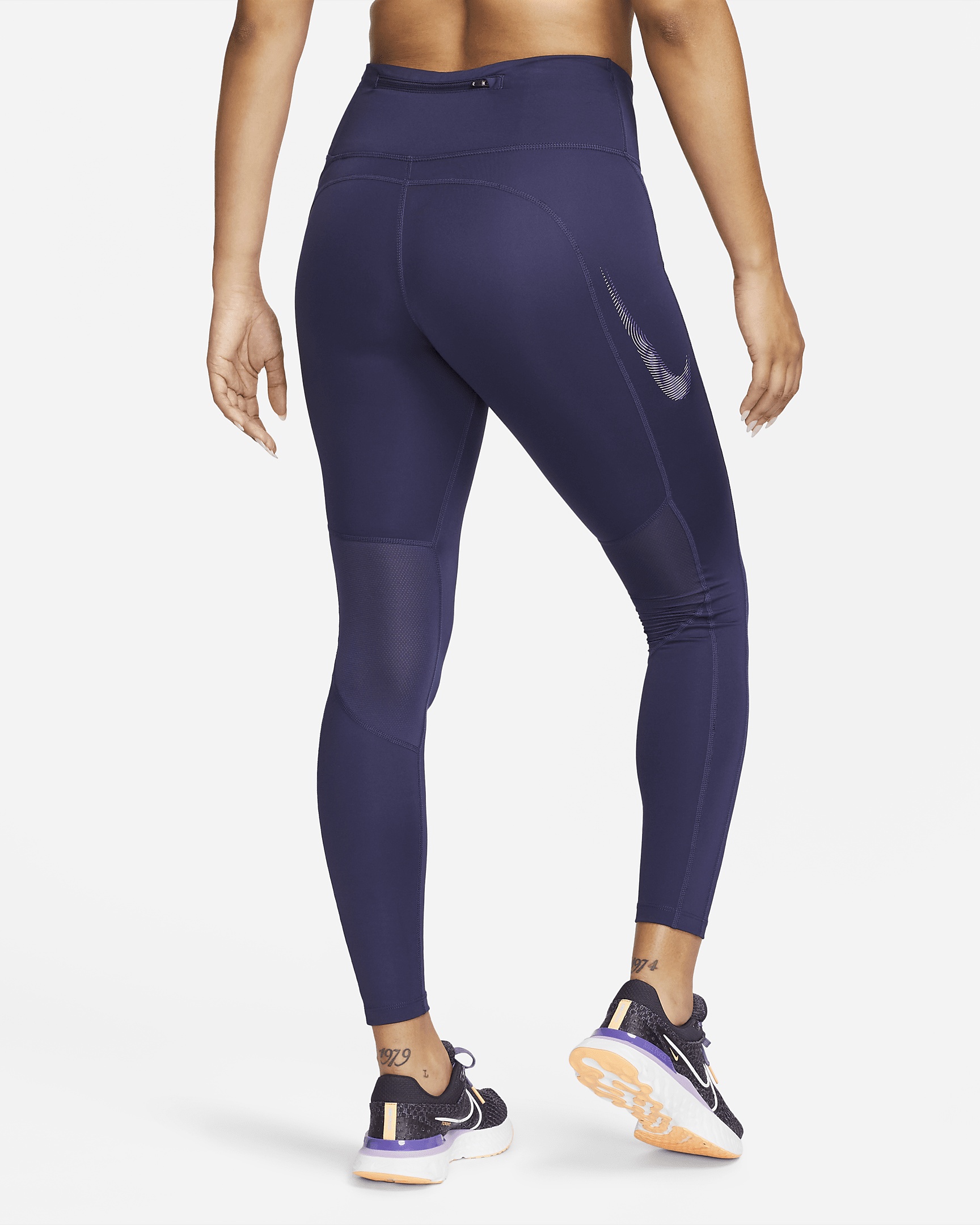 Nike Women's Fast Mid-Rise 7/8 Graphic Leggings with Pockets - 2
