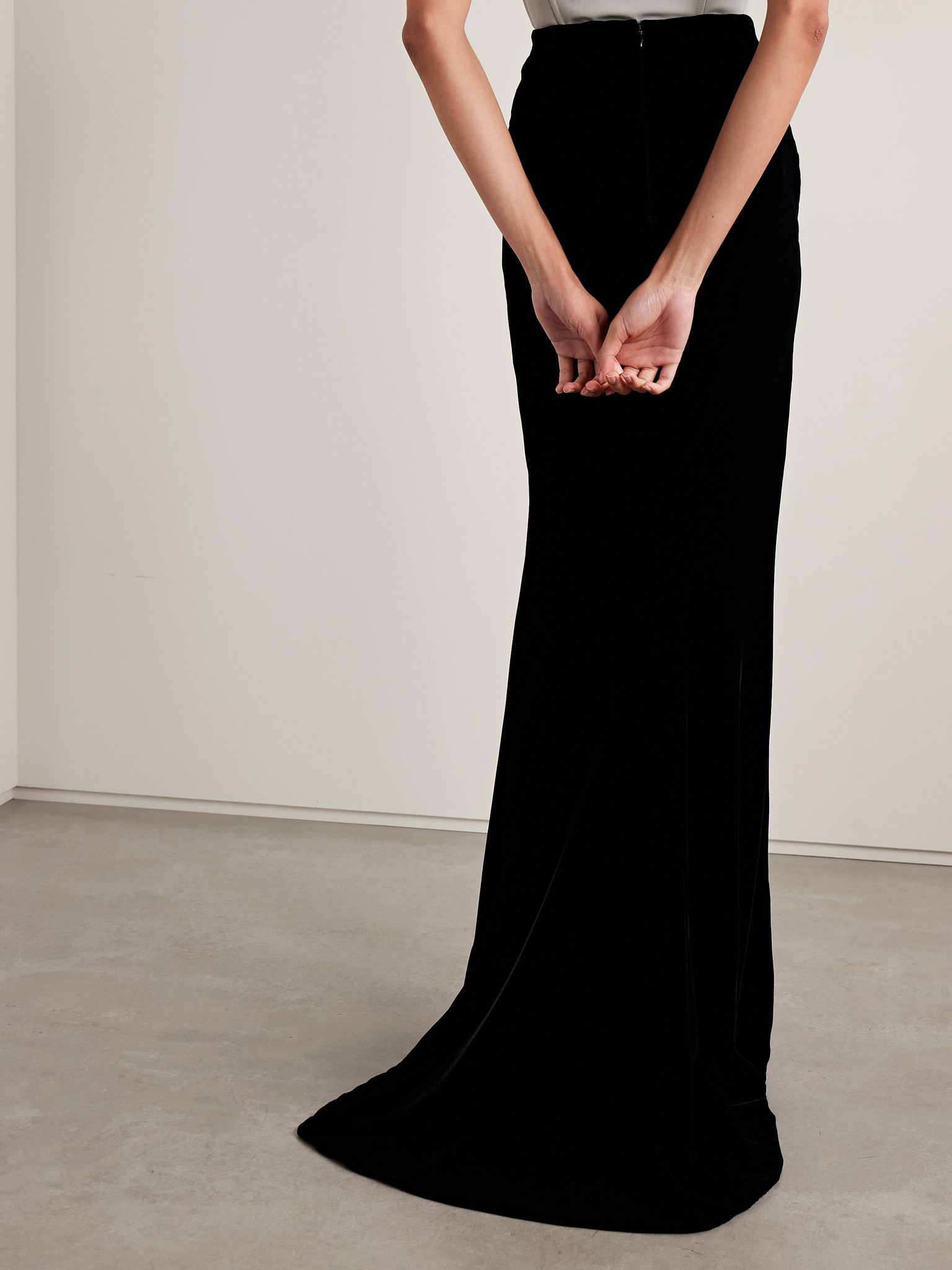 Velvet maxi skirt Black - 3