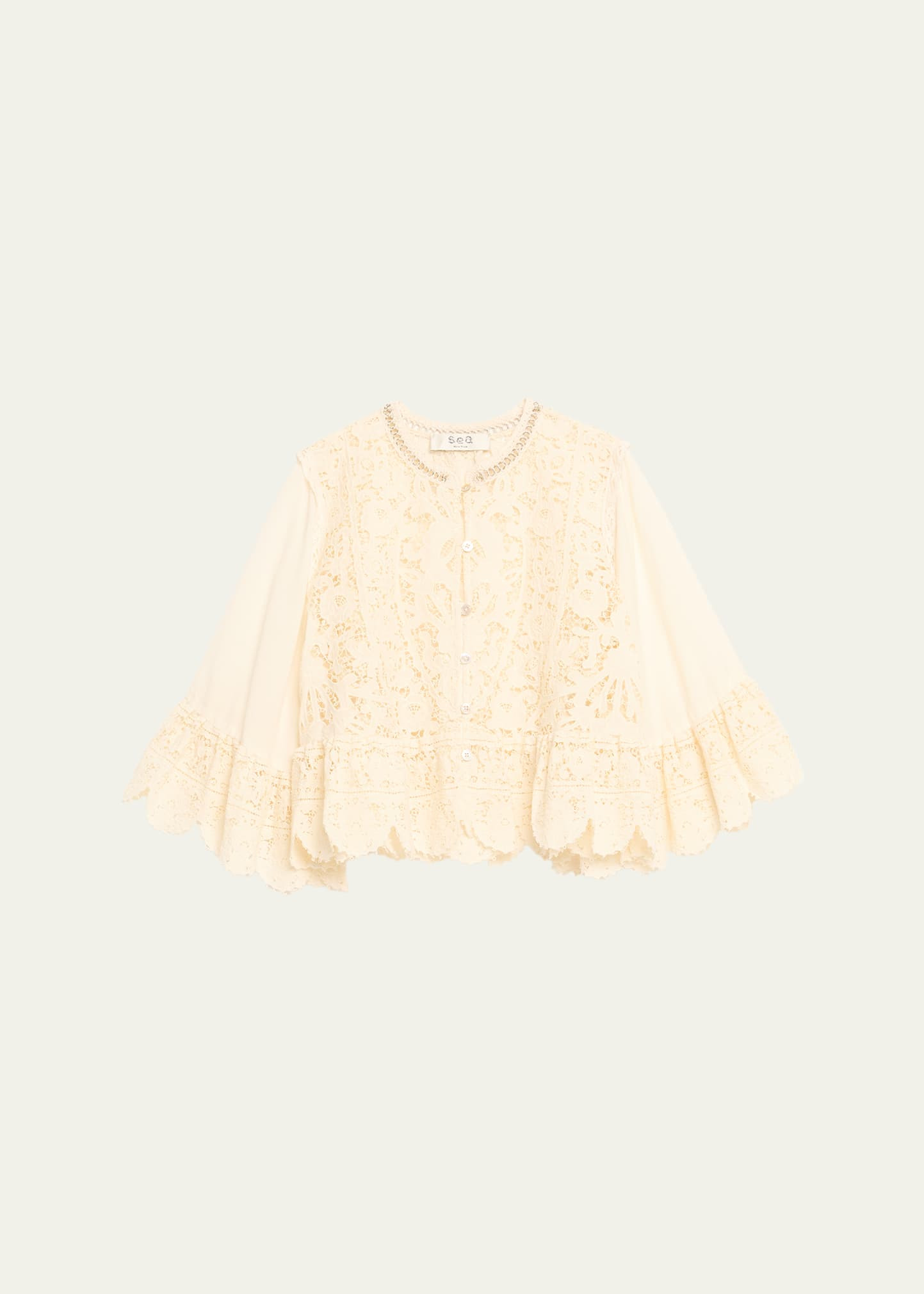 Shanna Lace Three-Quarter Sleeve Top - 1