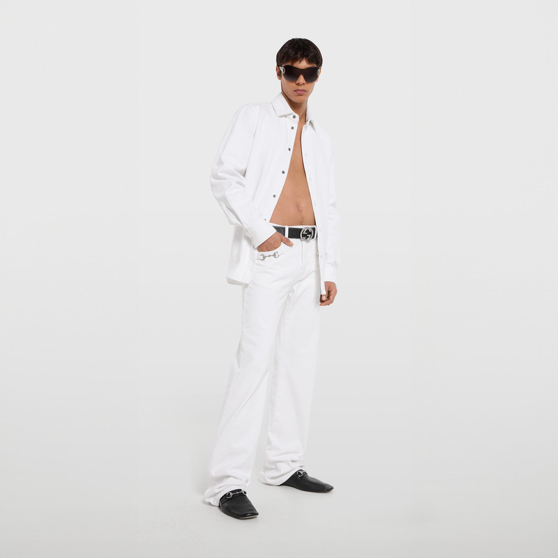 GUCCI Cotton denim pants with Horsebit detail outlook