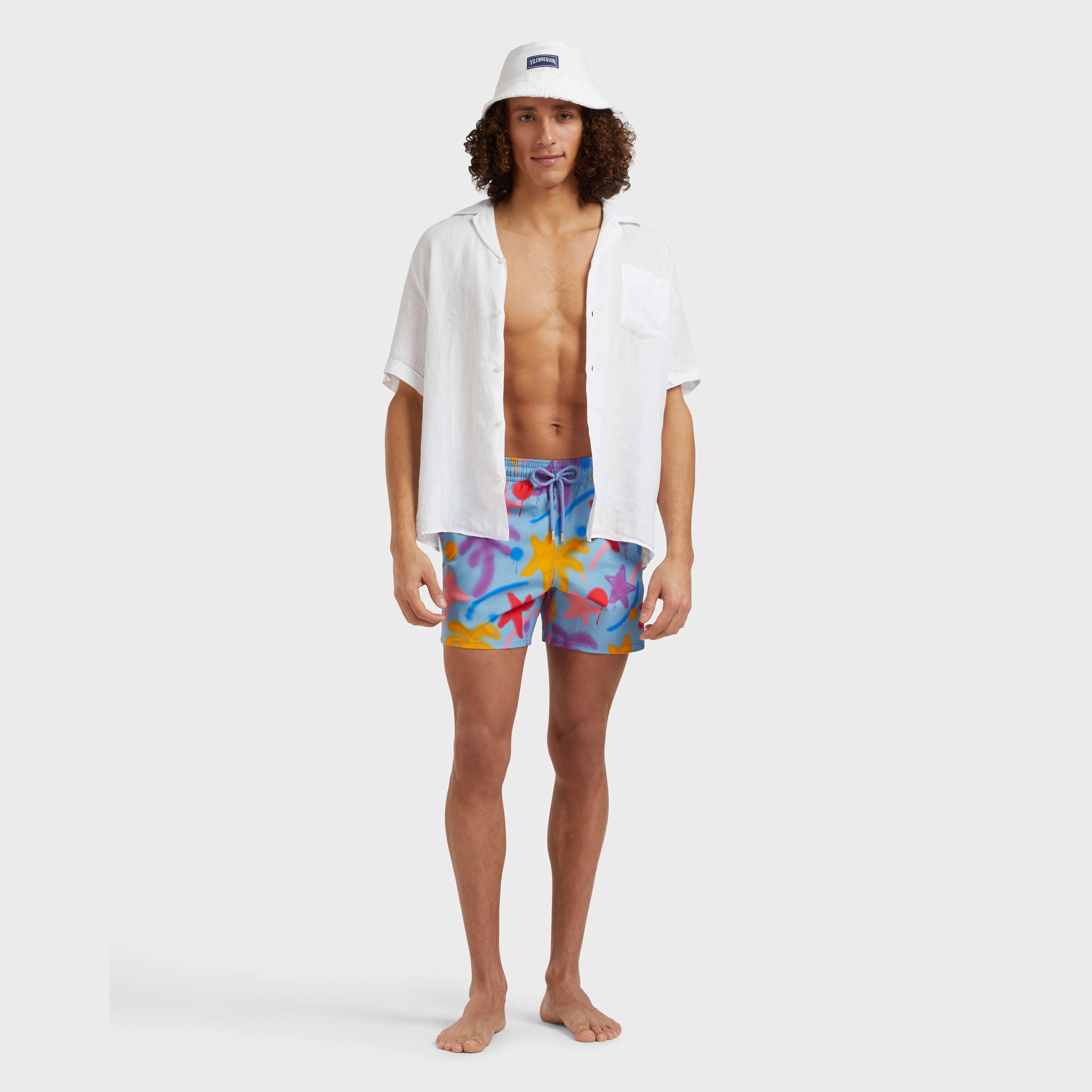 Men Stretch Short Swim Shorts Spray Paint - VBQ x Palm Angels - 5