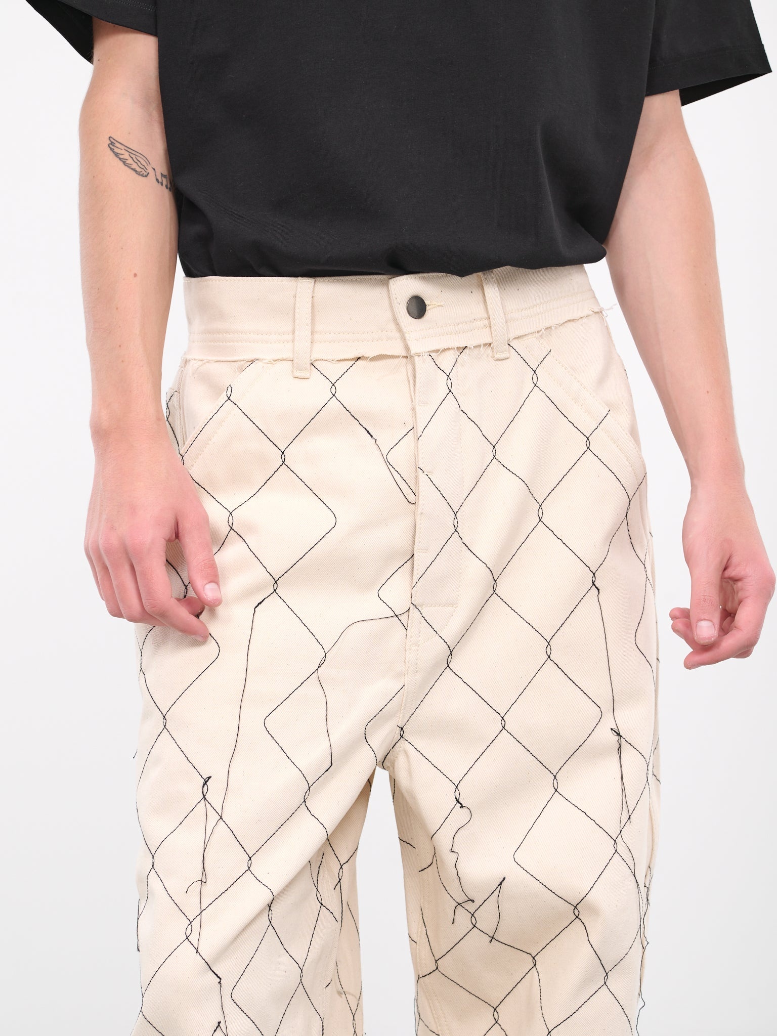 Big Fit Chain Link Denim Trousers - 5