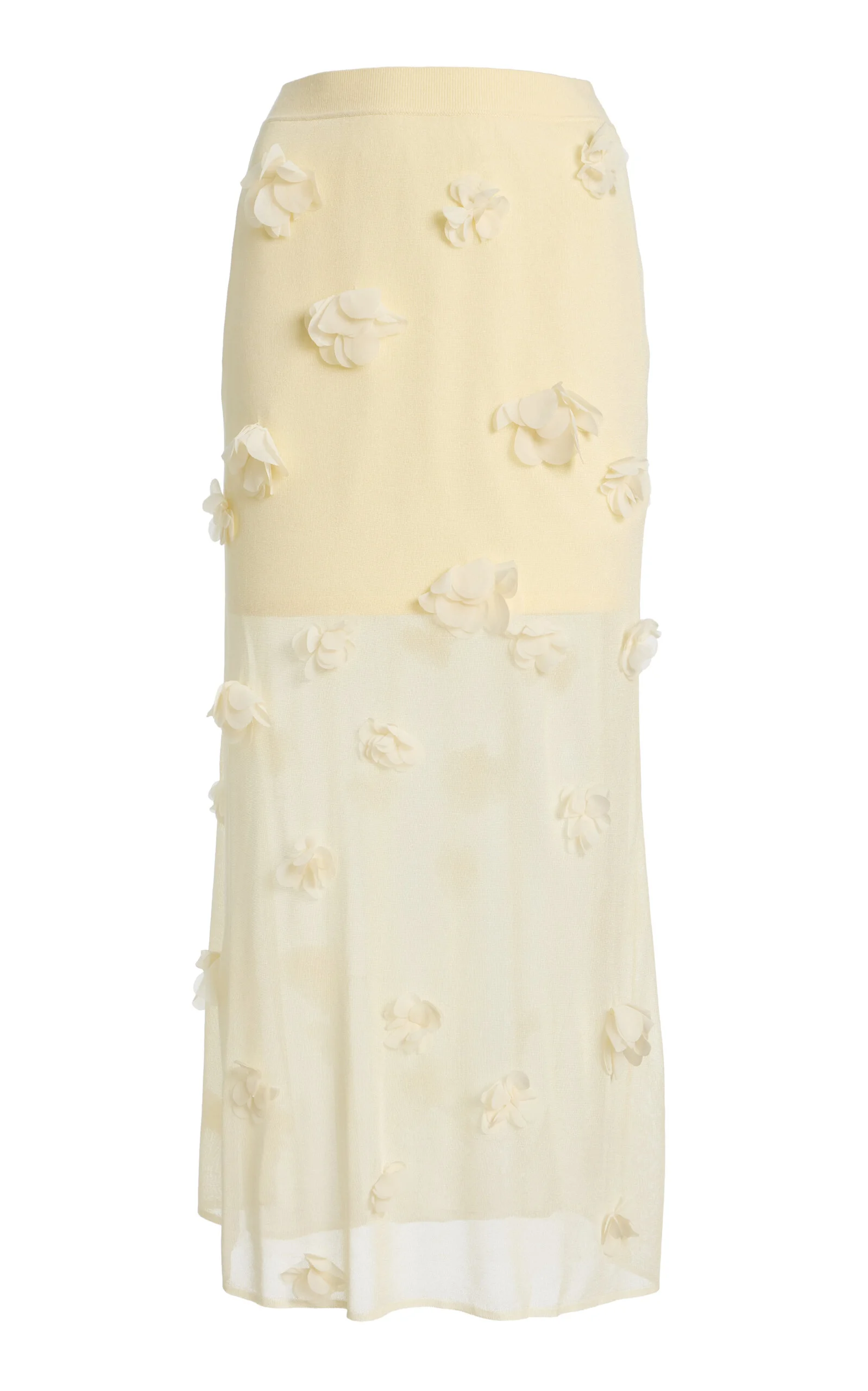 Cora Floral Applique Mesh Midi Skirt - 1