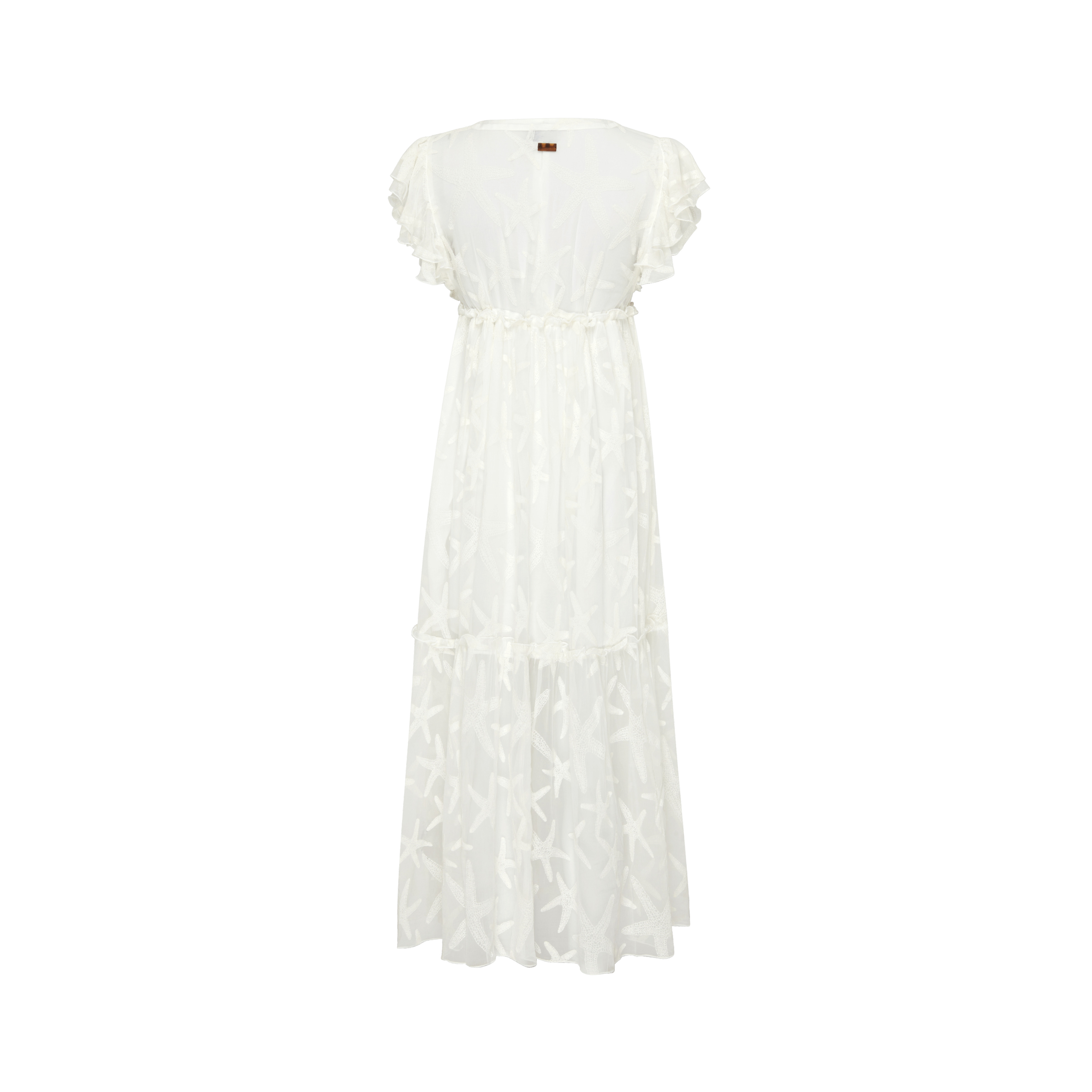 Women Long Transparent Silk Starfish Dress - 2