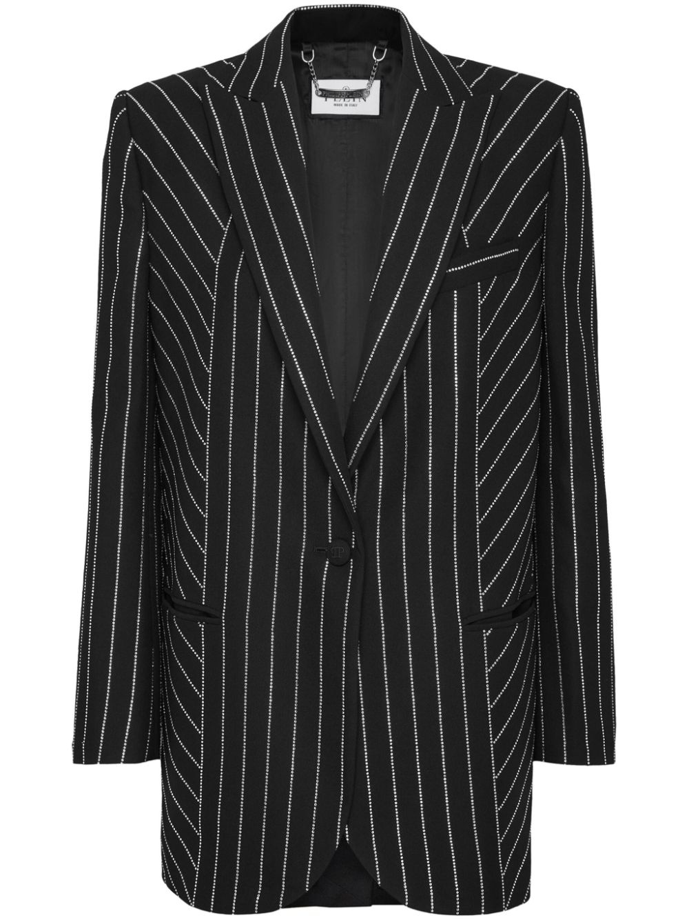 Cady pinstripe-crystal single-breasted blazer - 1