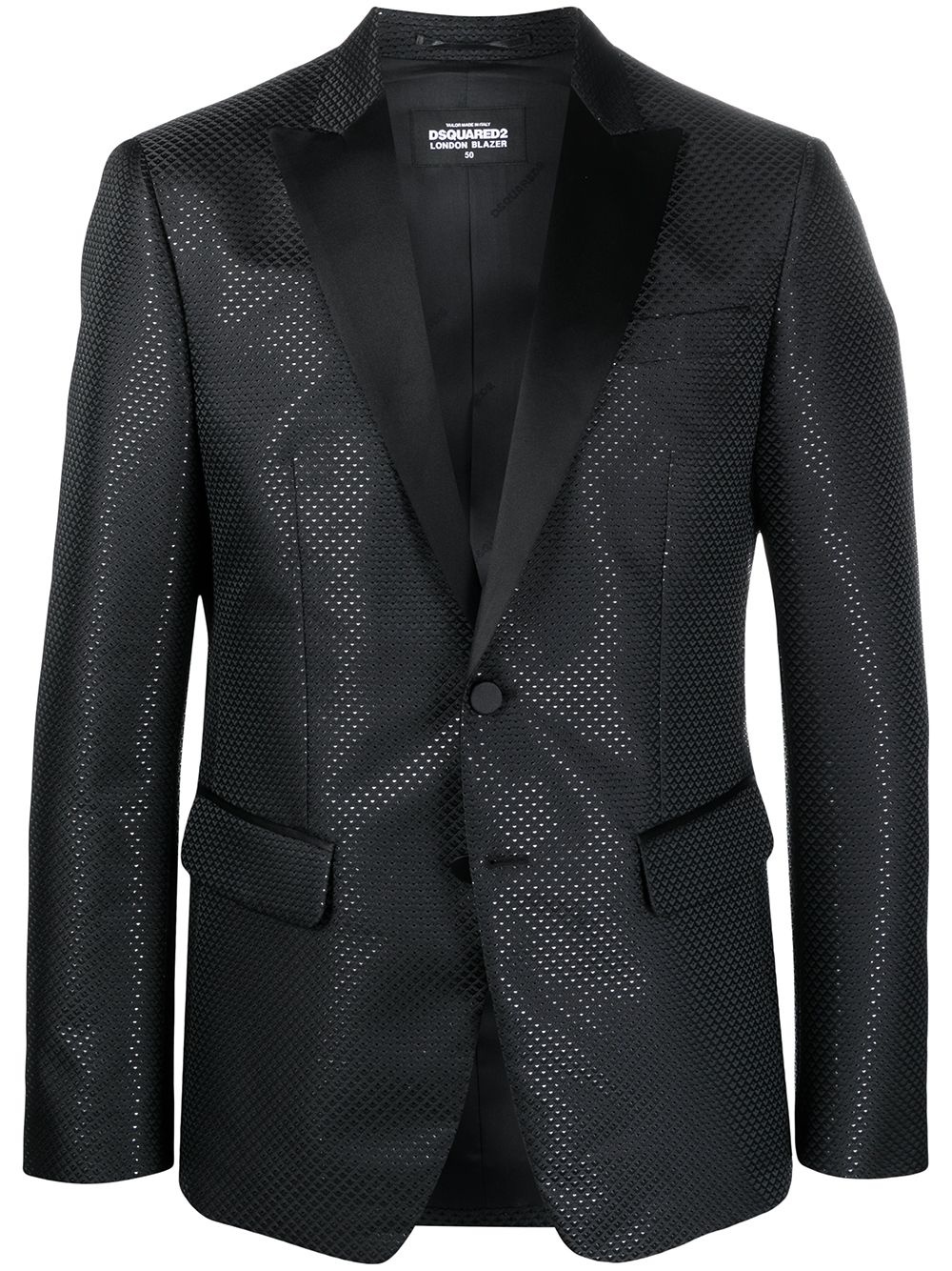 single-breasted embossed blazer - 1