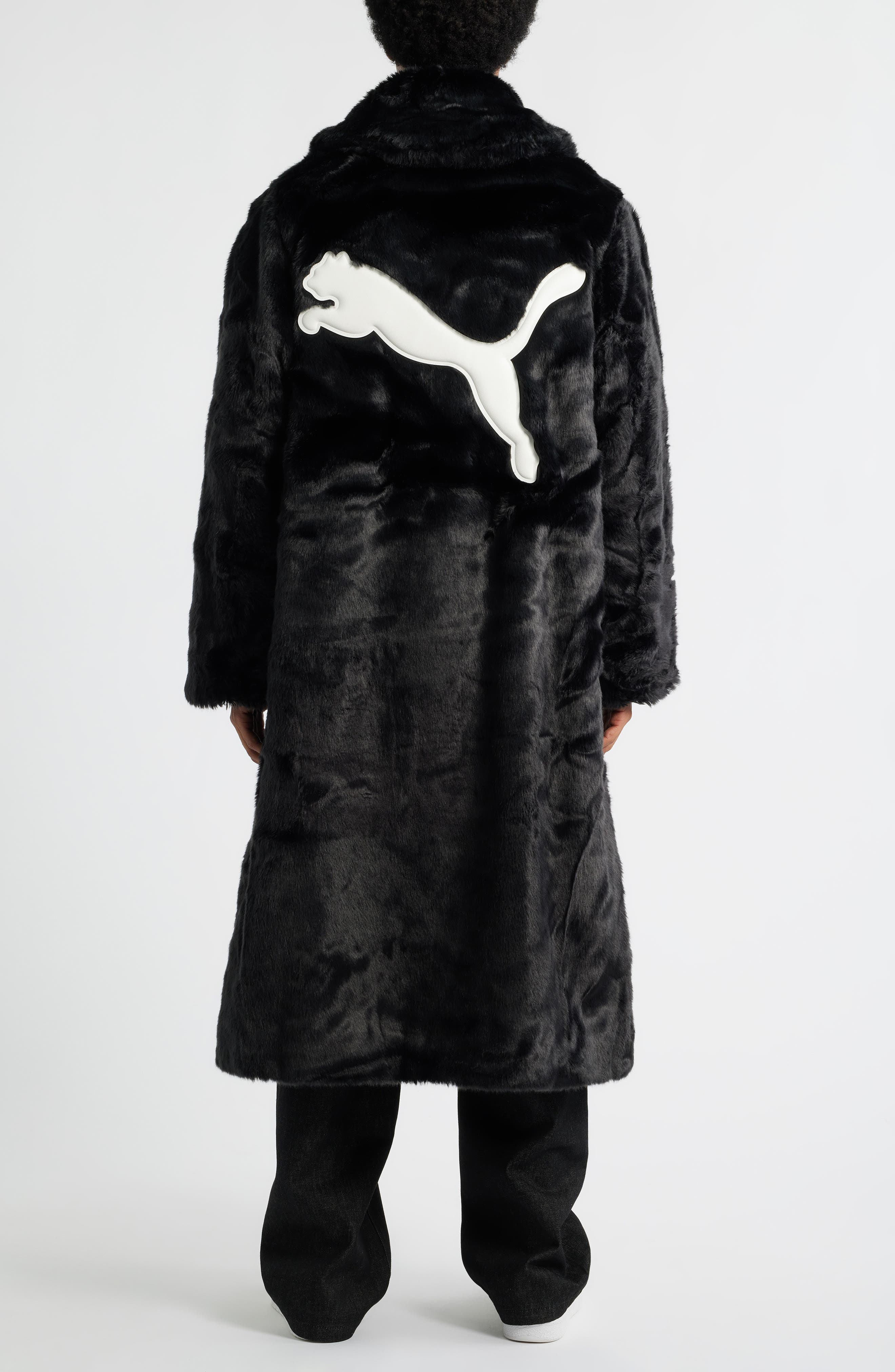 PUMA x A$AP Rocky Flacko Faux Fur Coat in Puma Black at Nordstrom - 2