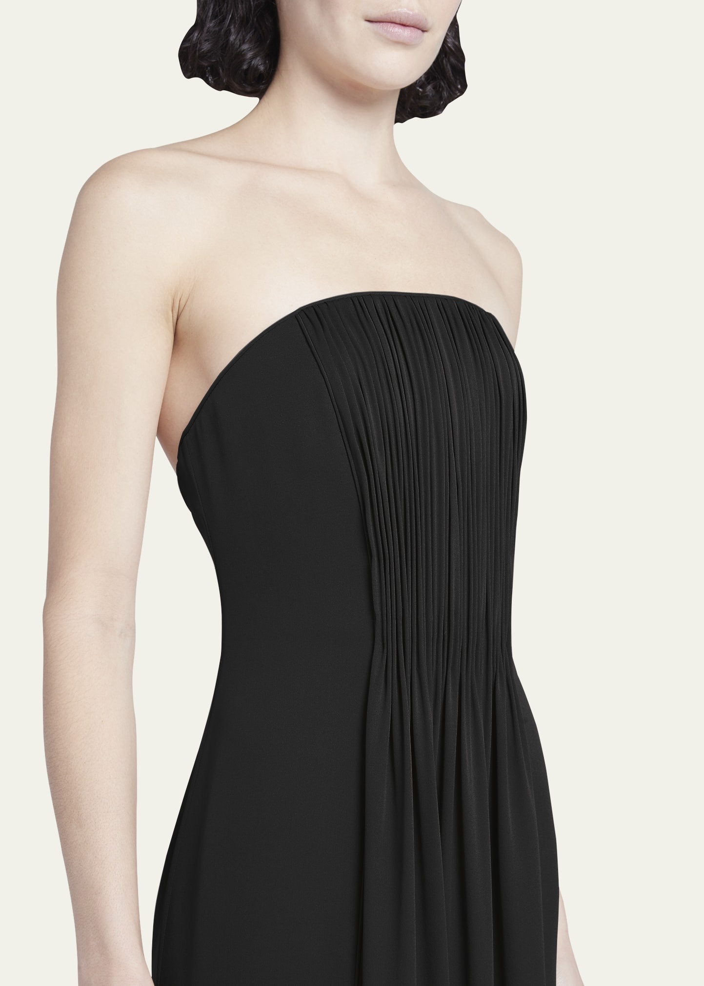 Strapless Plisse Gown - 5