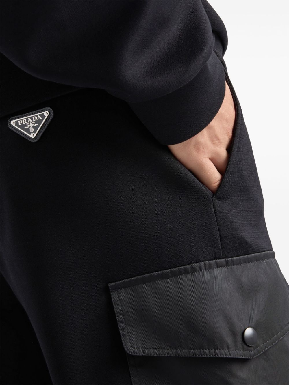 Re-Nylon-detail cotton track pants - 5