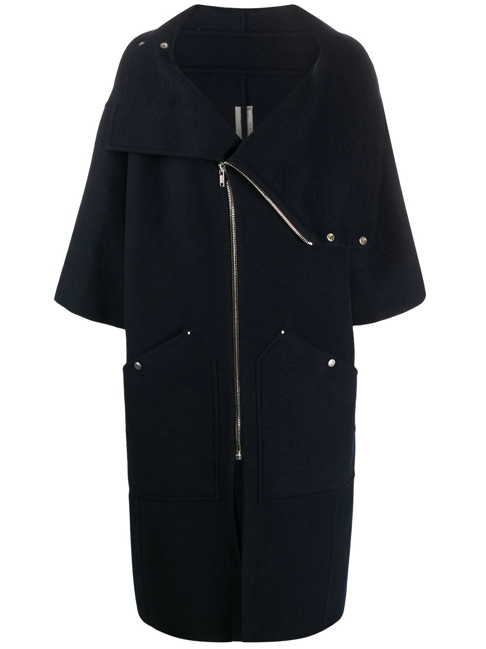 oversized high-neck cashmere coat - 1