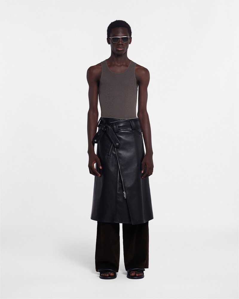 Regenerated Leather Biker Coat 8