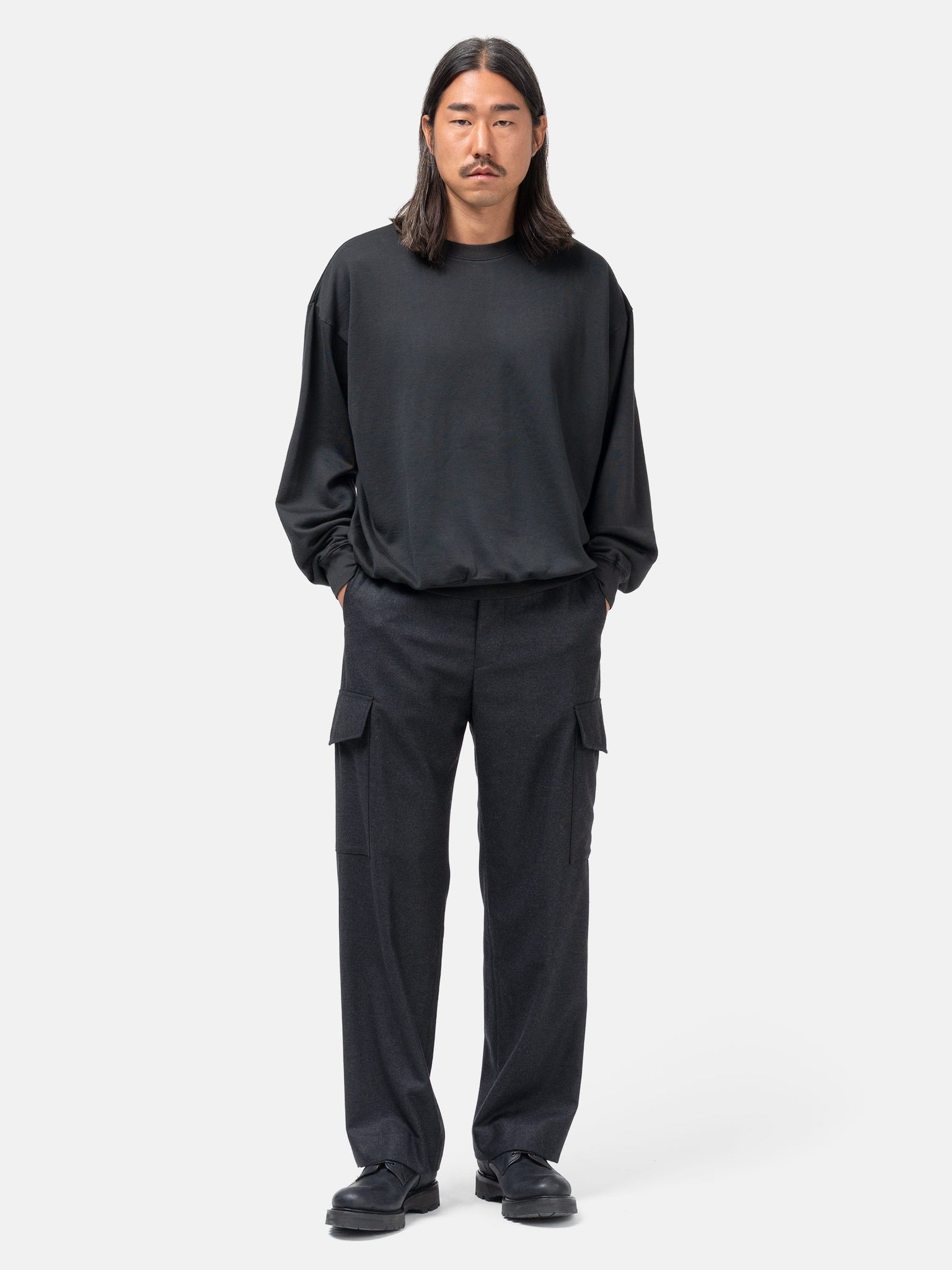 Super High Gauge Sweat P/O Ink Black - 2