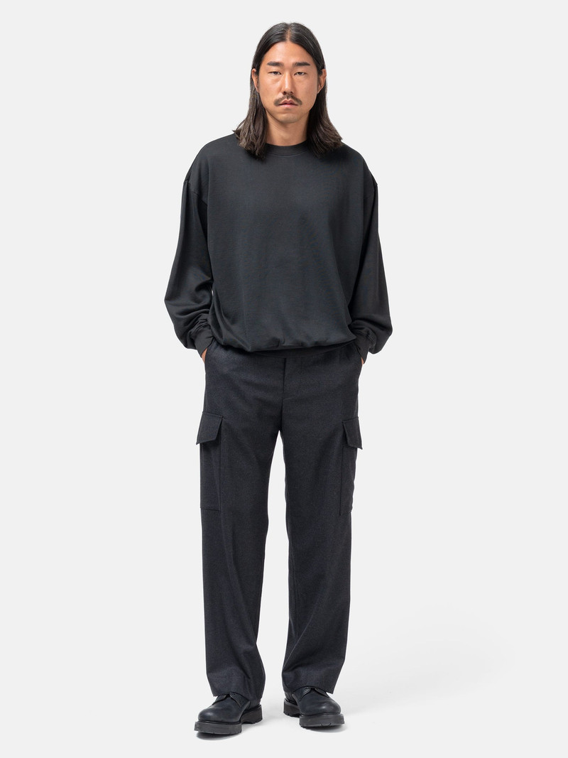 AURALEE Super High Gauge Sweat P/O Ink Black outlook