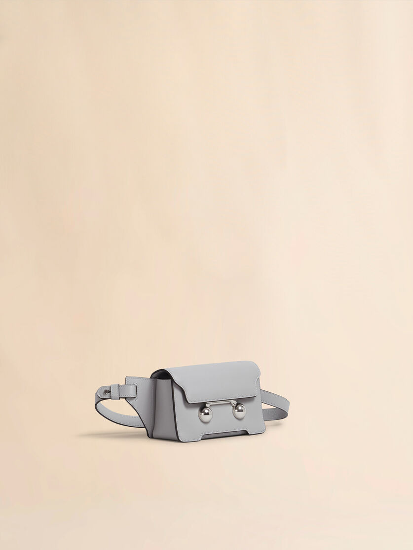 GREY LEATHER TRUNKAROO CROSSBODY BAG - 5