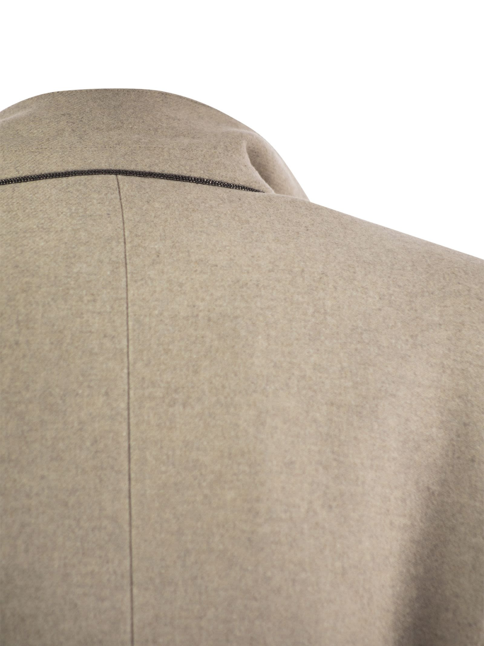 Brunello Cucinelli Women Lightweight Wool Cloth Coat With Jewellery - 4