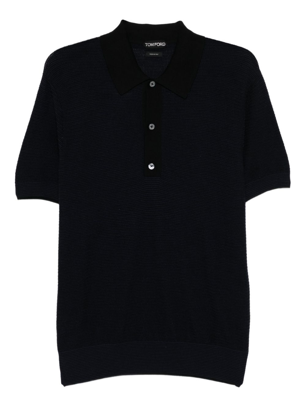 TEXTURED WOOL POLO SHIRT - 1