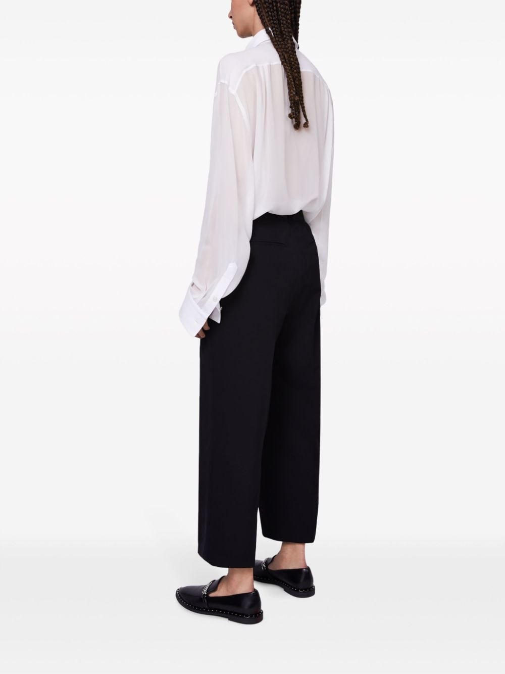 wide-leg wool trousers - 3