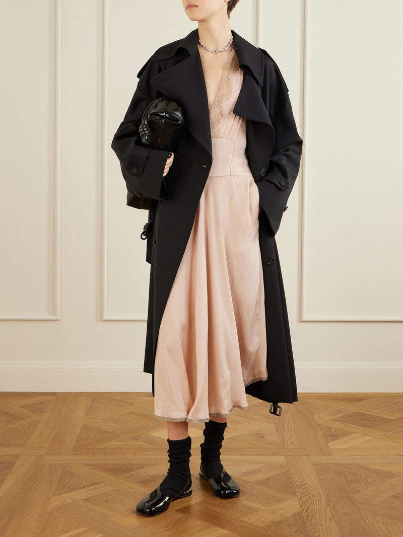 Maison Margiela Lace-trimmed Satin Midi Dress outlook