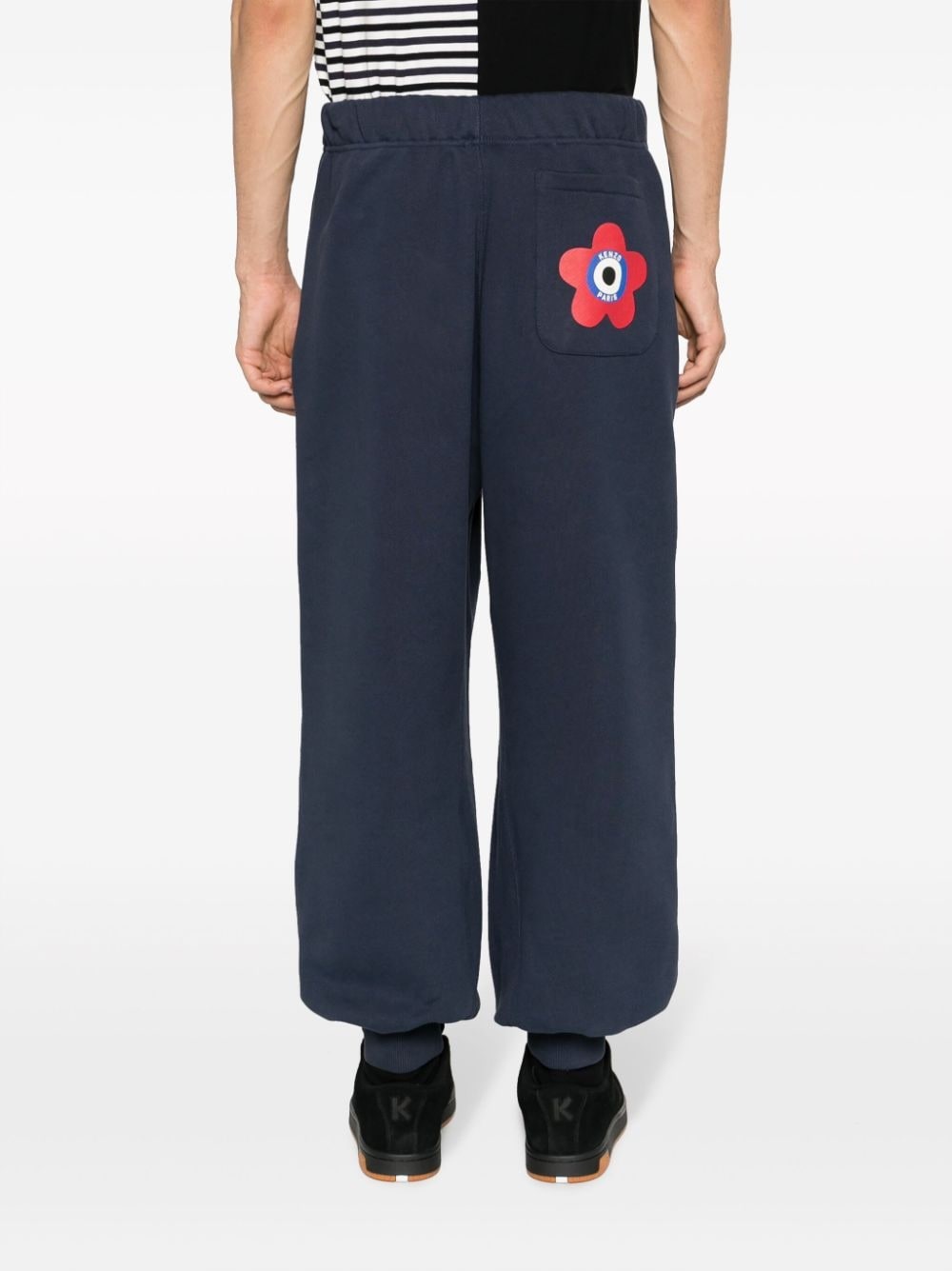 floral-print cotton track pants - 4