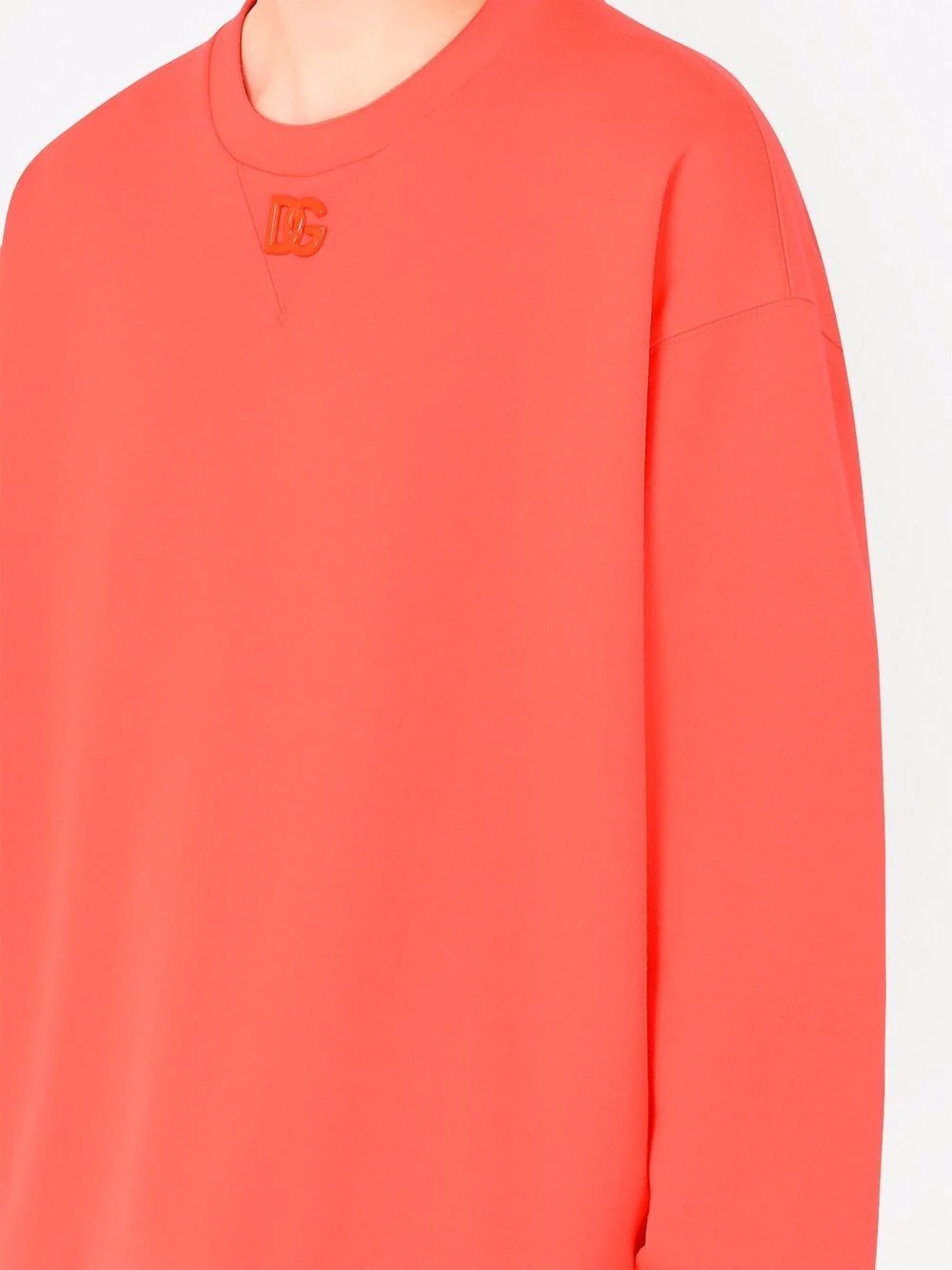 drop-shoulder embroidered logo sweatshirt - 5