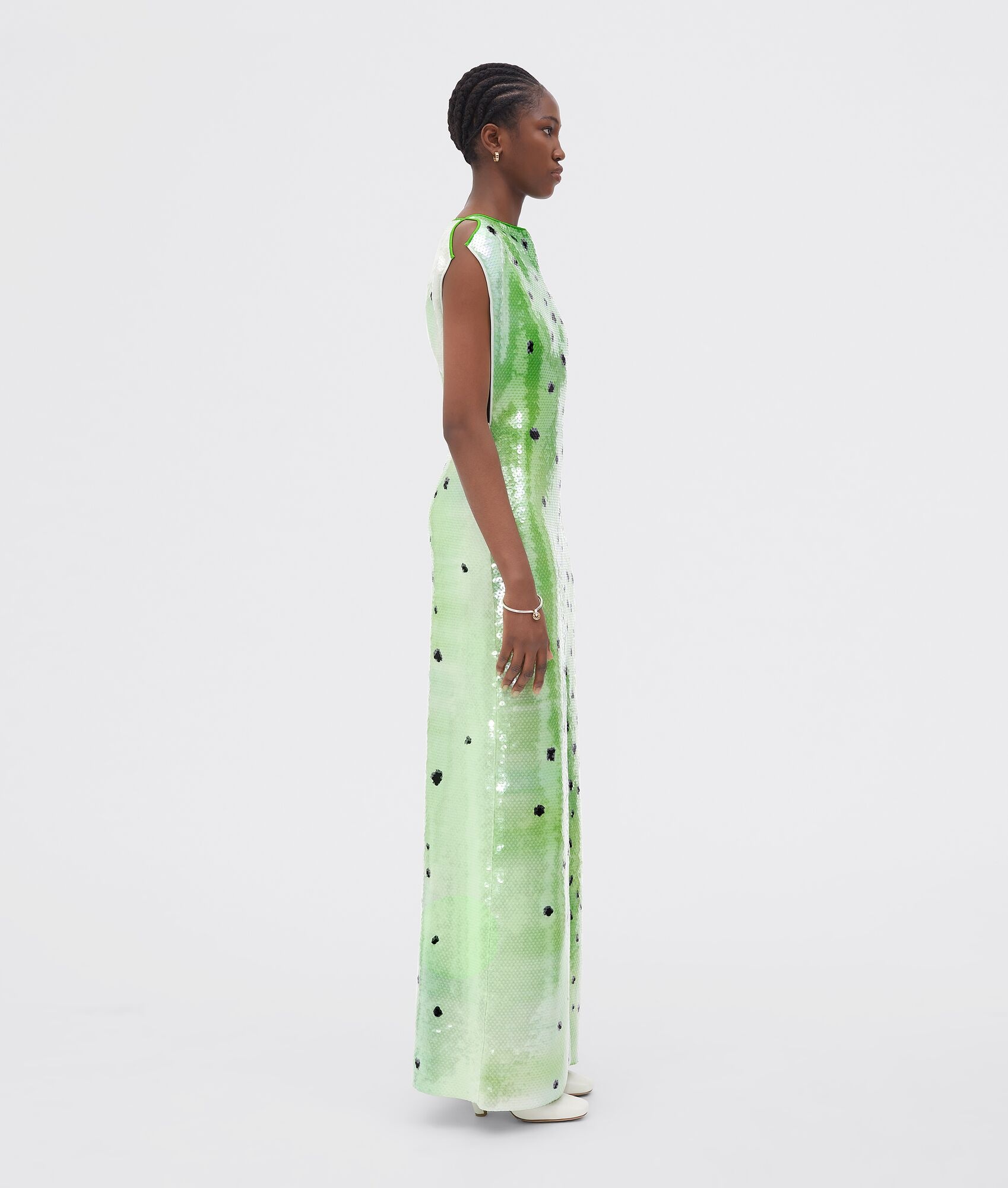 printed viscose dress with all-over sequins - 2