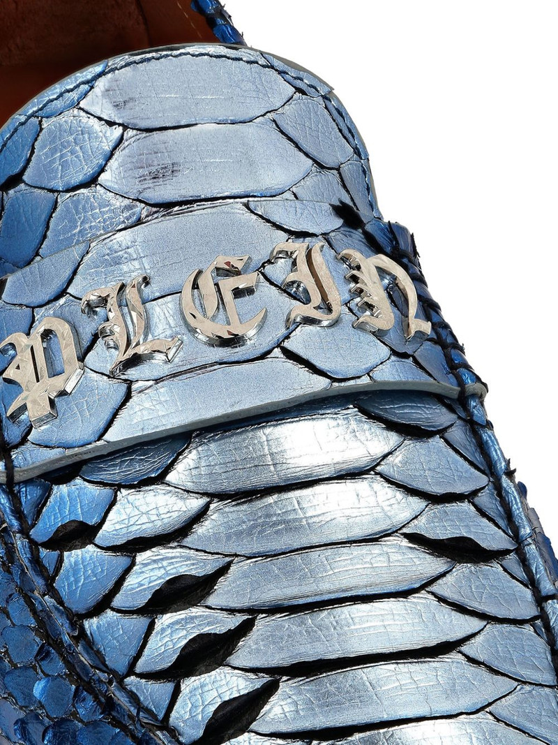 metallic python-leather loafers 4