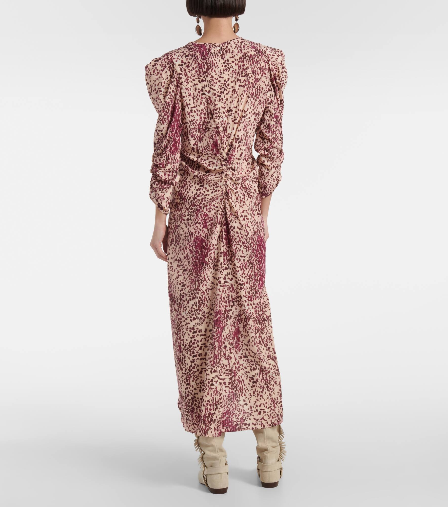 Albini gathered silk-blend midi dress - 3