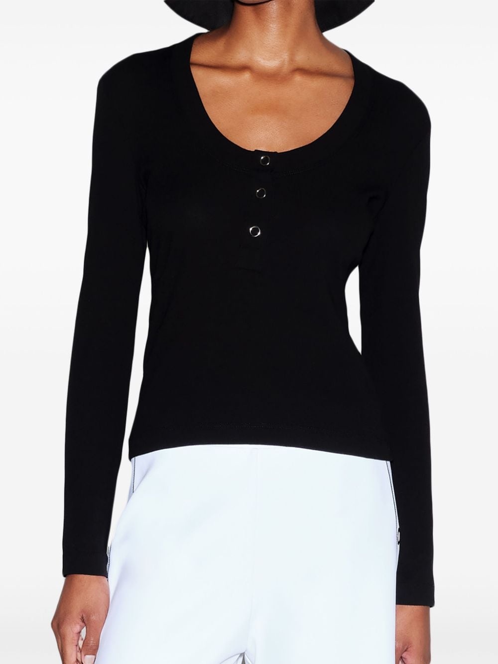 Henley ribbed-knit top - 5